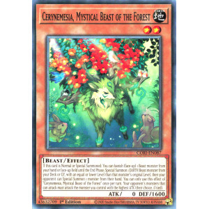 Yu-Gi-Oh TCG CORI-EN087 C Cerynemesia, Mystical Beast of the Forest Chaos Origins