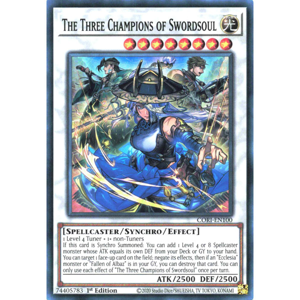 Yu-Gi-Oh TCG CORI-EN100 SR The Three Champions of Swordsoul Chaos Origins