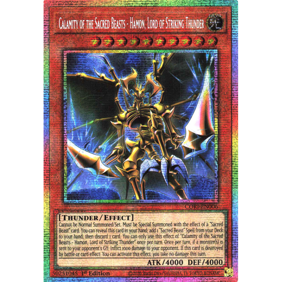 Yu-Gi-Oh TCG CORI-EN006 STAR Calamity of the Sacred Beasts - Hamon, Lord of Striking Thunder Chaos Origins
