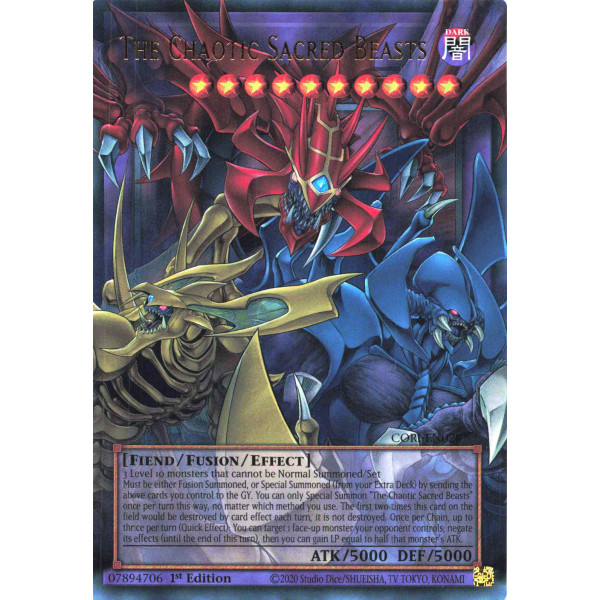Yu-Gi-Oh TCG CORI-EN029 UR The Chaotic Sacred Beasts (extended art) Chaos Origins
