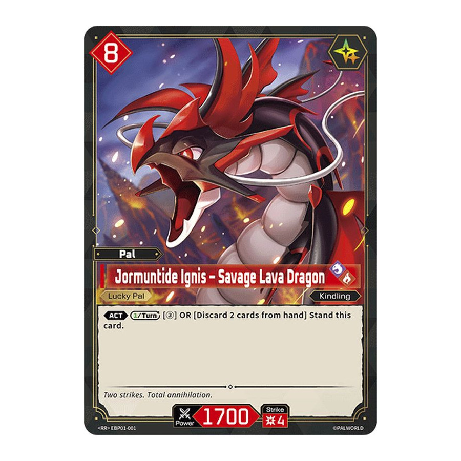 Palworld TCG EBP01-001 RR Jormuntide Ignis – Savage Lava Dragon Dawn of Palpagos