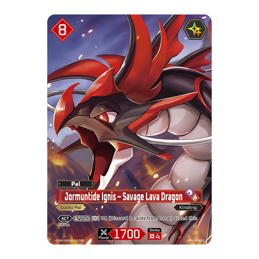 Palworld TCG EBP01-001OSR OSR Jormuntide Ignis – Savage Lava Dragon Dawn of Palpagos