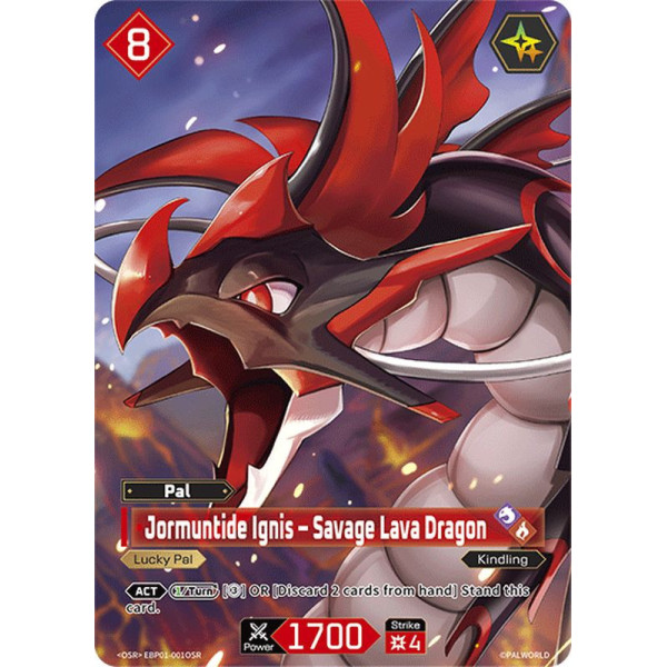 Palworld TCG EBP01-001OSR OSR Jormuntide Ignis – Savage Lava Dragon Dawn of Palpagos