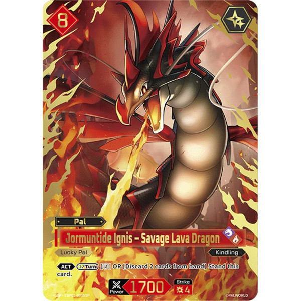 Palworld TCG EBP01-001SSP SSP Jormuntide Ignis – Savage Lava Dragon Dawn of Palpagos