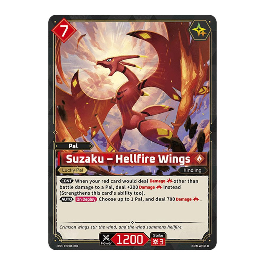 Palworld TCG EBP01-002 RR Suzaku – Hellfire Wings Dawn of Palpagos