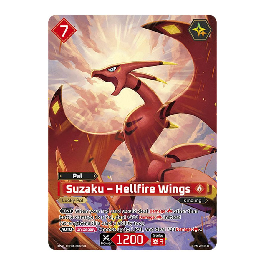 Palworld TCG EBP01-002OSR OSR Suzaku – Hellfire Wings Dawn of Palpagos