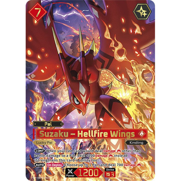 Palworld TCG EBP01-002SP SP Suzaku – Hellfire Wings Dawn of Palpagos