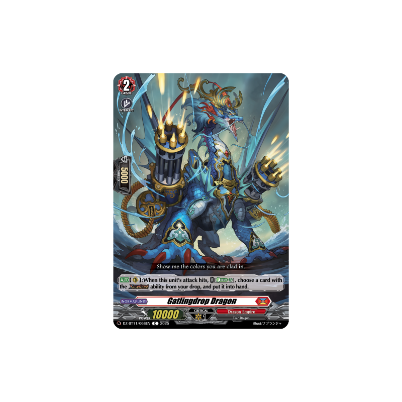 Vanguard_TCG_card_DZ-BT11_068EN_C_Gatlingdrop_Dragon_Symphony_of_Might_Bloom