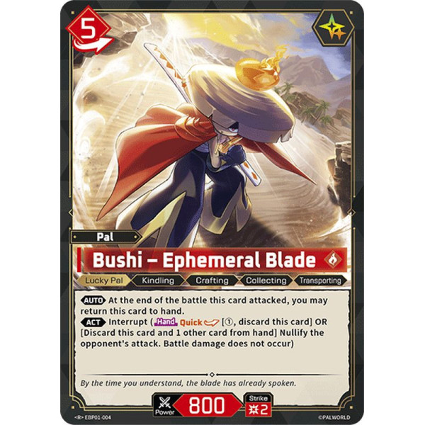Palworld TCG EBP01-004 R Bushi – Ephemeral Blade Dawn of Palpagos