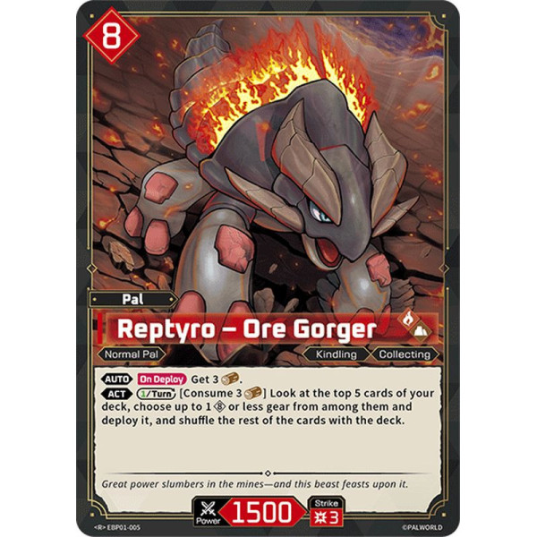 Palworld TCG EBP01-005 R Reptyro – Ore Gorger Dawn of Palpagos