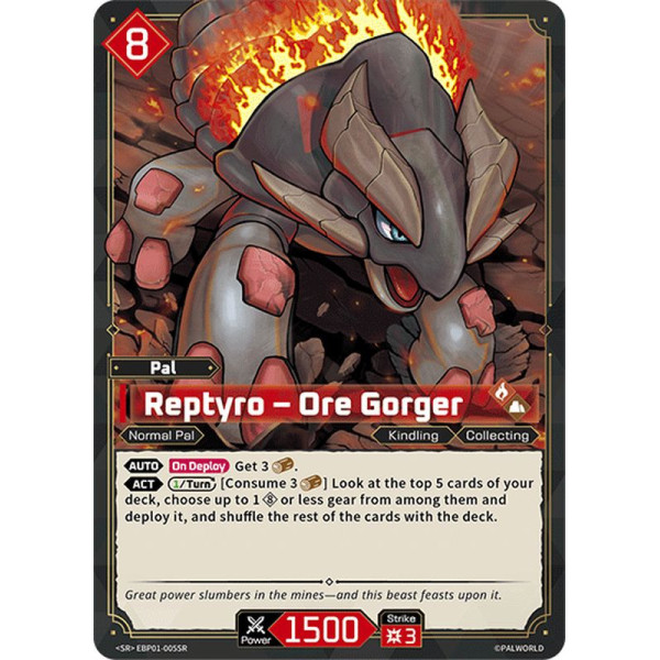 Palworld TCG EBP01-005SR SR Reptyro – Ore Gorger Dawn of Palpagos