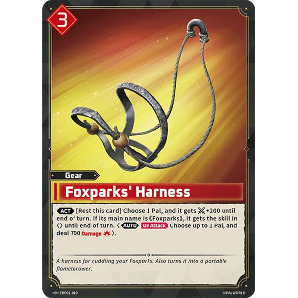 Palworld TCG EBP01-019 R Foxparks' Harness Dawn of Palpagos