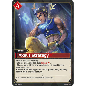 Palworld TCG EBP01-023 RR Axel's Strategy Dawn of Palpagos