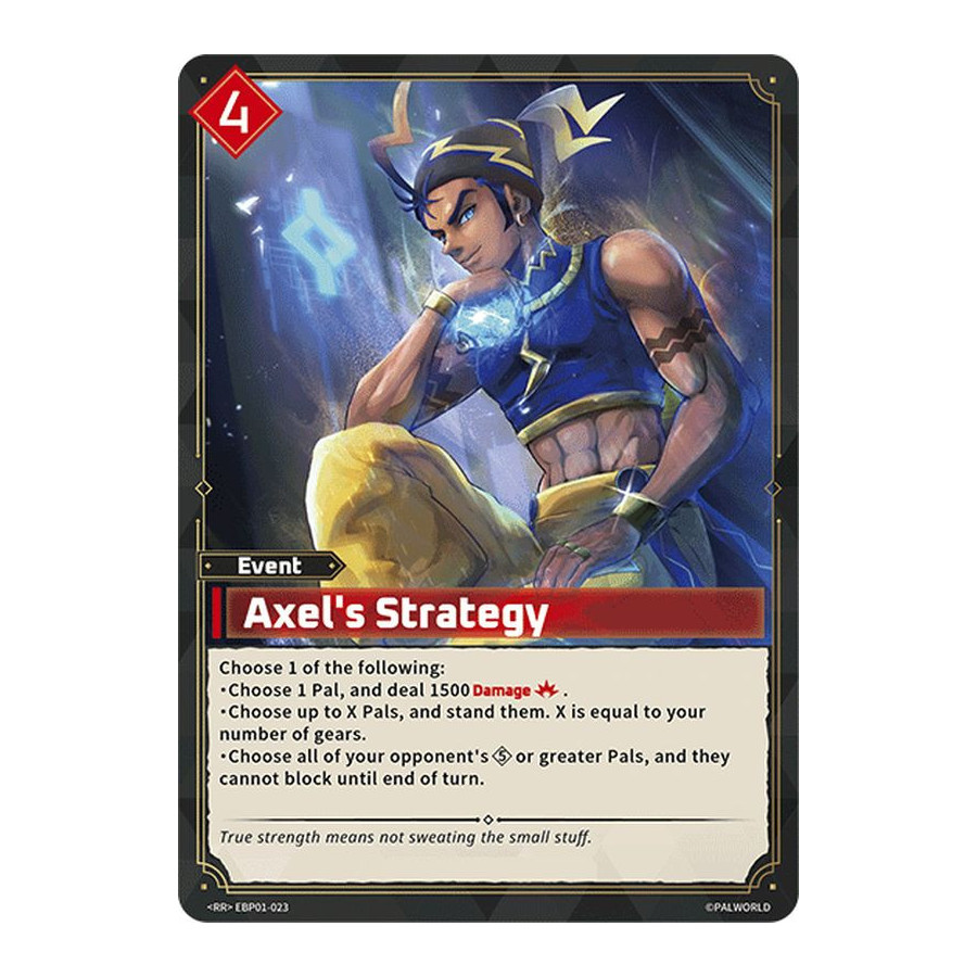 Palworld TCG EBP01-023 RR Axel's Strategy Dawn of Palpagos