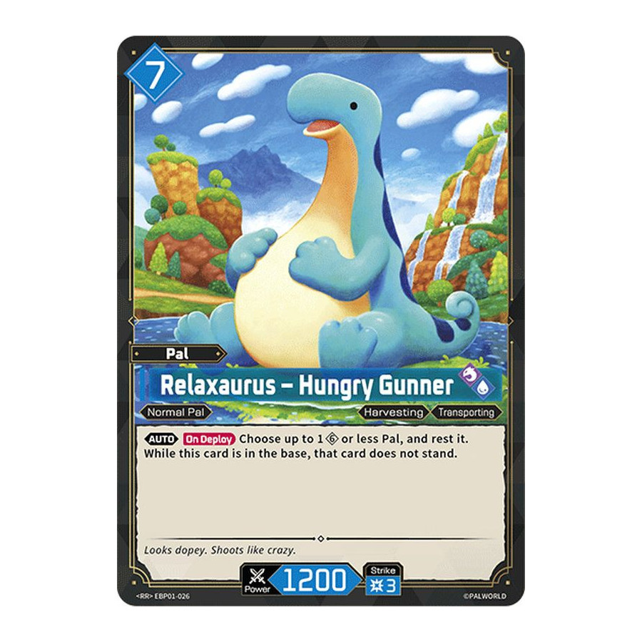 Palworld TCG EBP01-026 RR Relaxaurus – Hungry Gunner Dawn of Palpagos