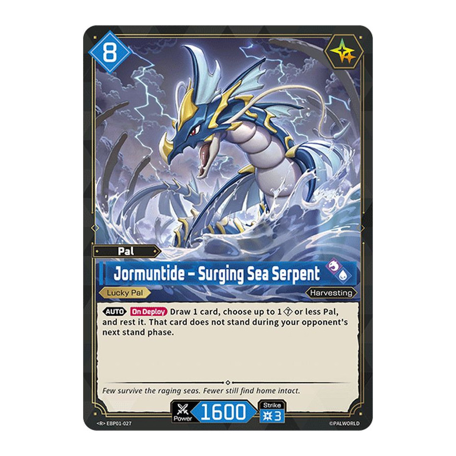 Palworld TCG EBP01-027 R Jormuntide – Surging Sea Serpent Dawn of Palpagos