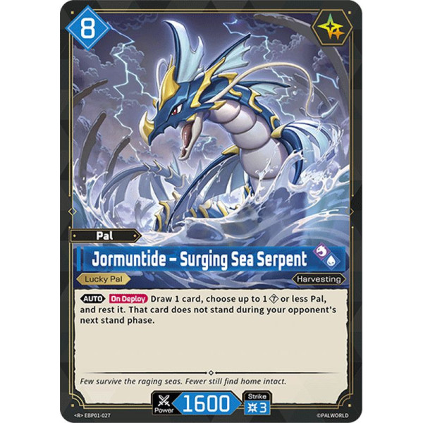 Palworld TCG EBP01-027 R Jormuntide – Surging Sea Serpent Dawn of Palpagos
