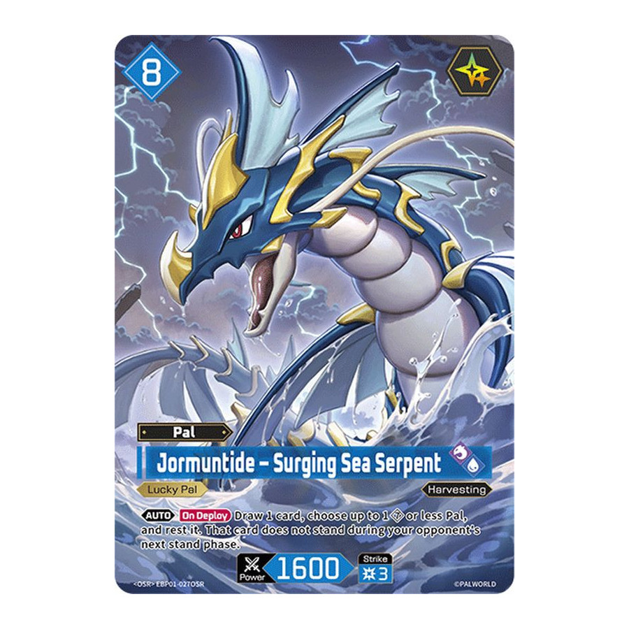 Palworld TCG EBP01-027OSR OSR Jormuntide – Surging Sea Serpent Dawn of Palpagos
