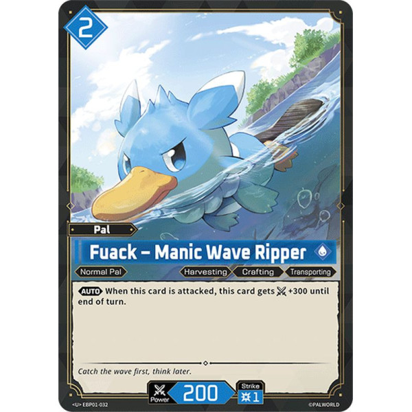 Palworld TCG EBP01-032 U Fuack – Manic Wave Ripper Dawn of Palpagos