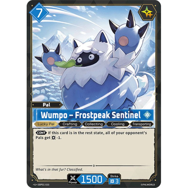 Palworld TCG EBP01-033 U Wumpo – Frostpeak Sentinel Dawn of Palpagos