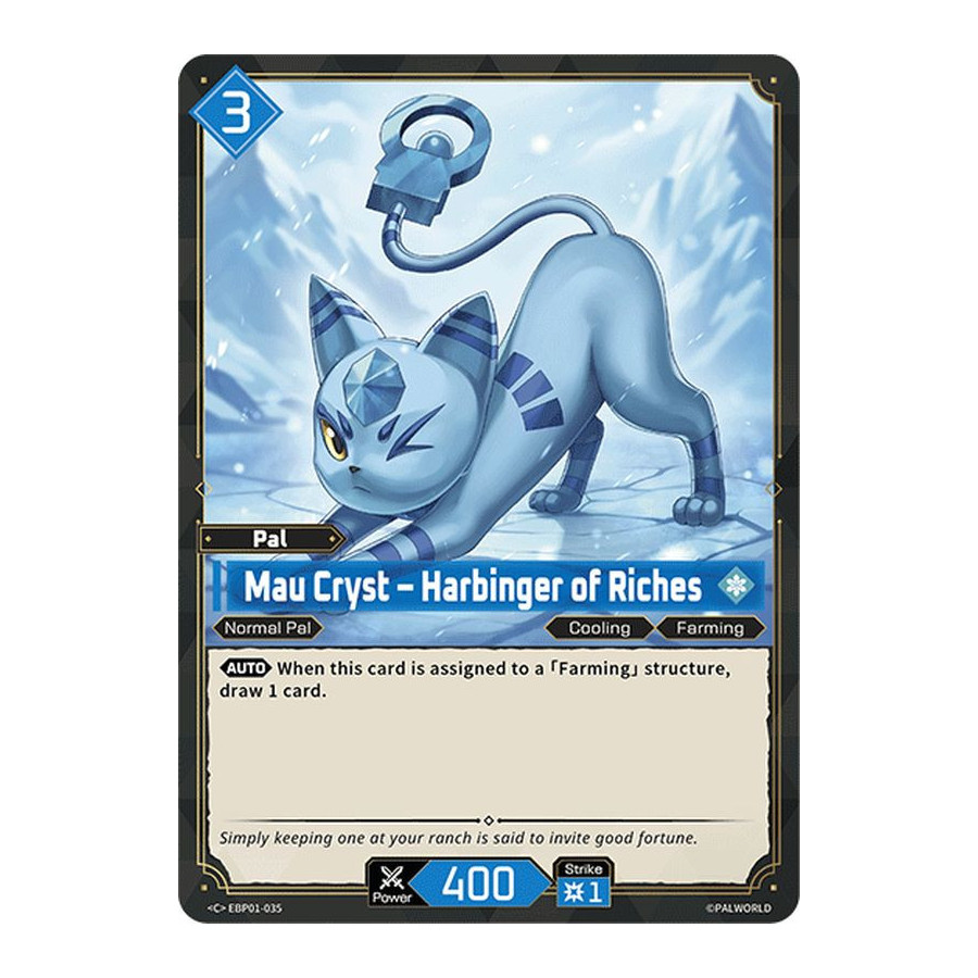 Palworld TCG EBP01-035 C Mau Cryst – Harbinger of Riches Dawn of Palpagos