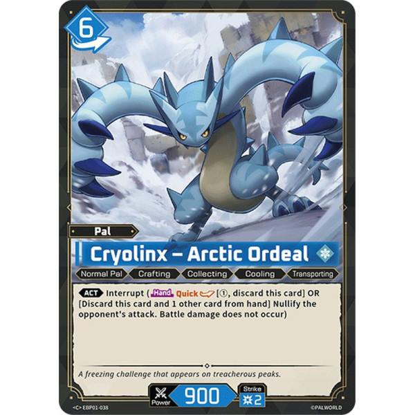 Palworld TCG EBP01-038 C Cryolinx – Arctic Ordeal Dawn of Palpagos