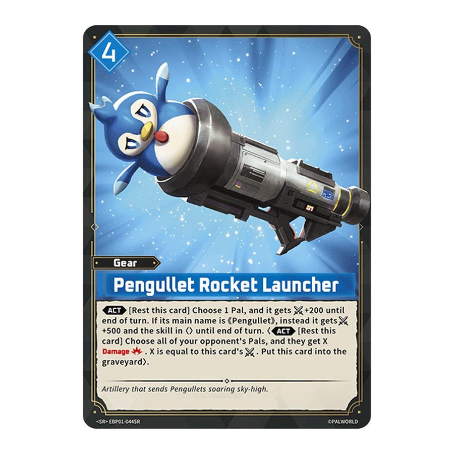 Palworld TCG EBP01-044SR SR Pengullet Rocket Launcher Dawn of Palpagos