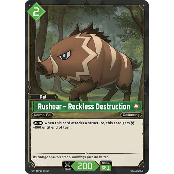 Palworld TCG EBP01-052SR SR Rushoar – Reckless Destruction Dawn of Palpagos