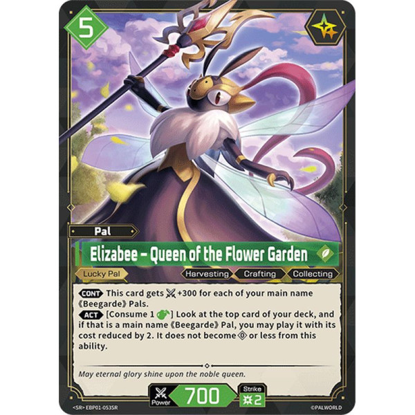 Palworld TCG EBP01-053SR SR Elizabee – Queen of the Flower Garden Dawn of Palpagos