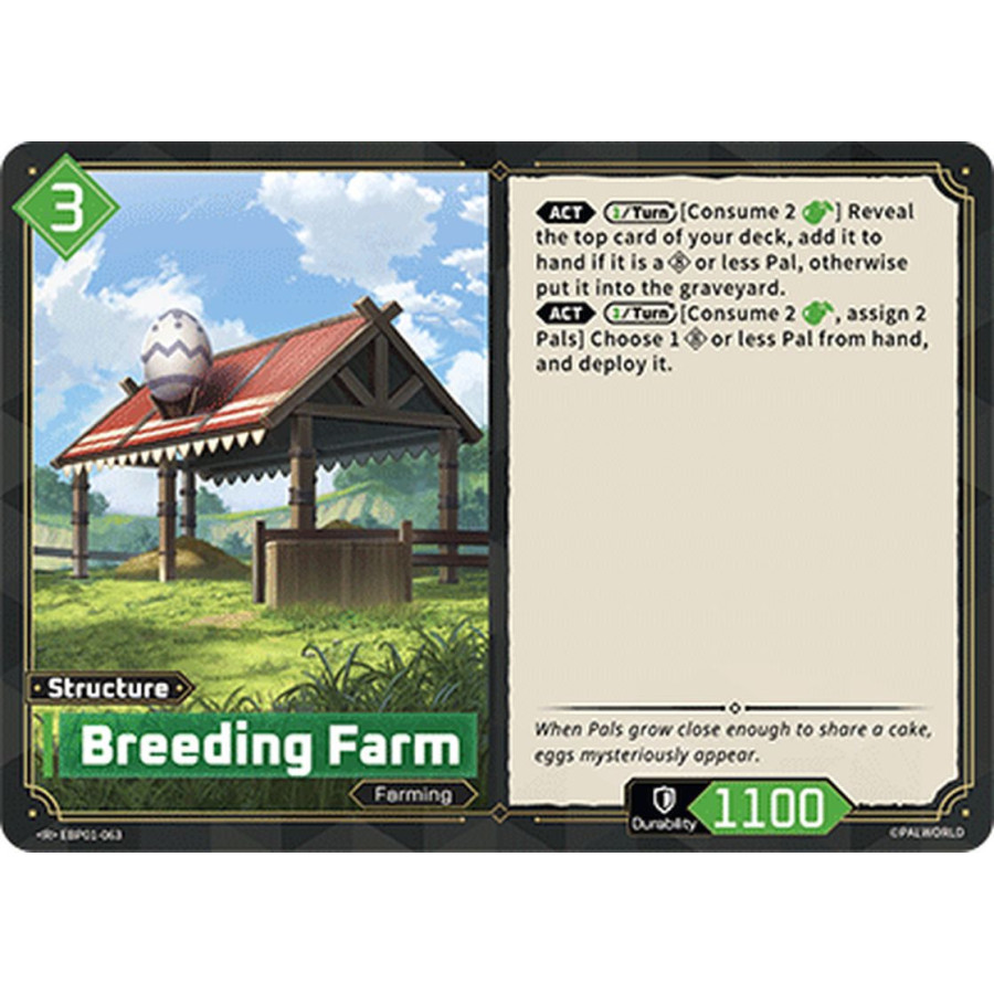 Palworld TCG EBP01-063 R Breeding Farm Dawn of Palpagos
