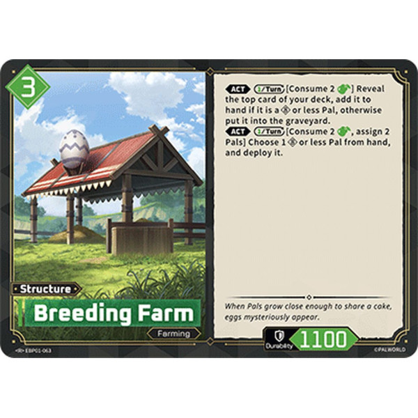 Palworld TCG EBP01-063 R Breeding Farm Dawn of Palpagos