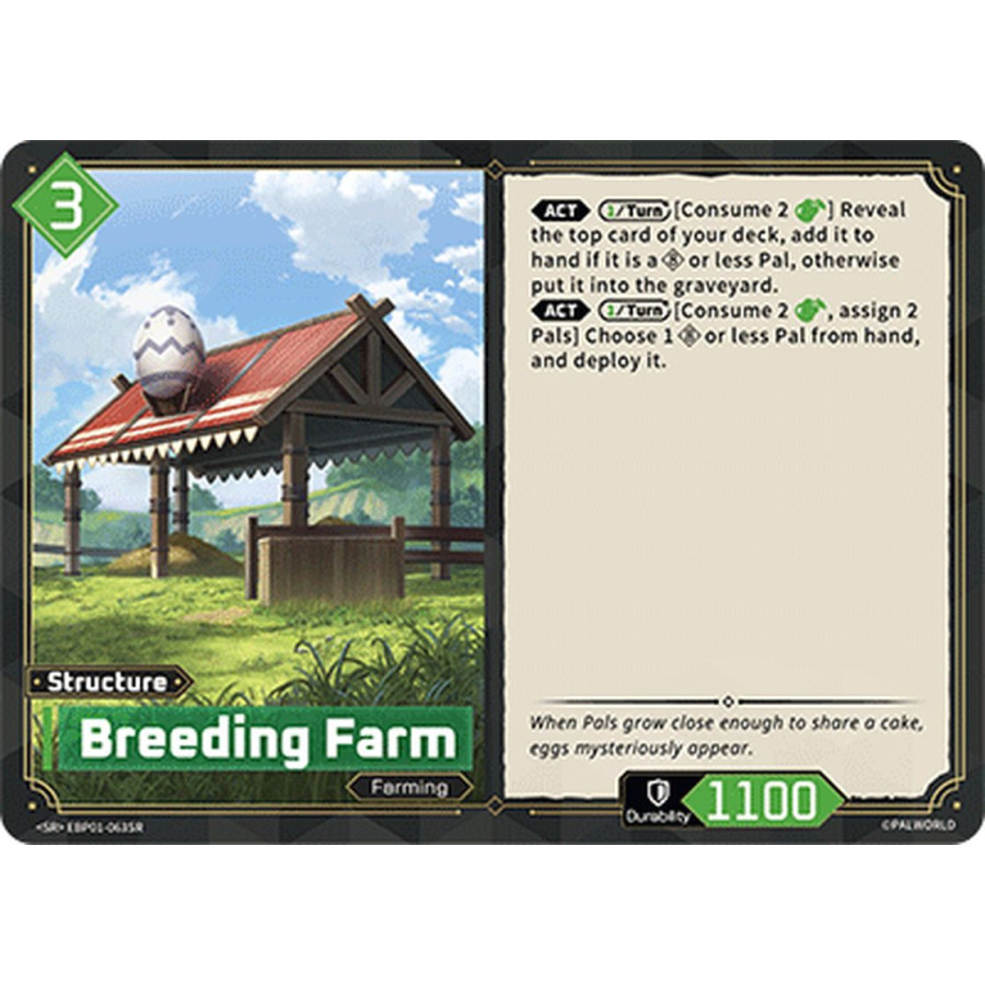 Palworld TCG EBP01-063SR SR Breeding Farm Dawn of Palpagos