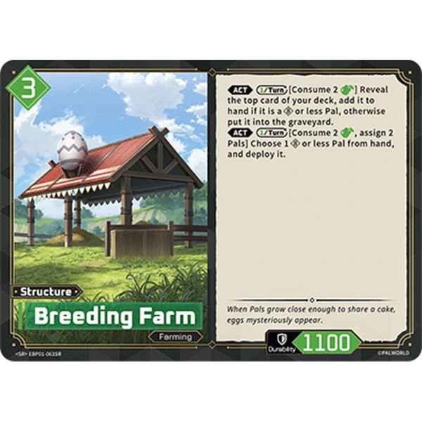 Palworld TCG EBP01-063SR SR Breeding Farm Dawn of Palpagos