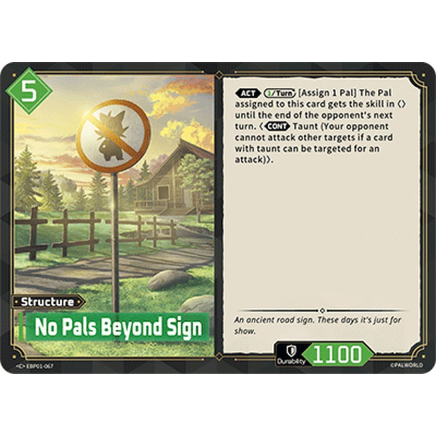 Palworld TCG EBP01-067 C No Pals Beyond Sign Dawn of Palpagos