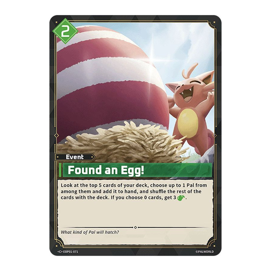 Palworld TCG EBP01-071 C Found an Egg! Dawn of Palpagos