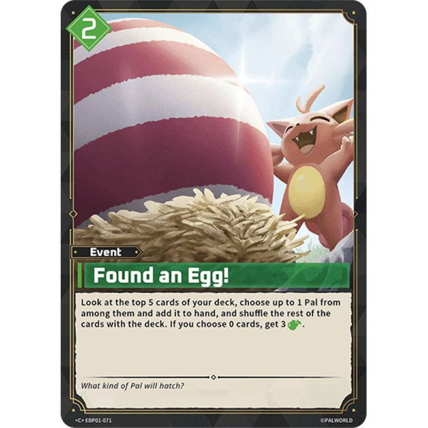 Palworld TCG EBP01-071 C Found an Egg! Dawn of Palpagos
