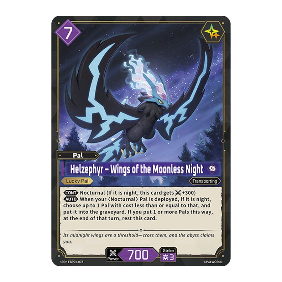 Palworld TCG EBP01-073 RR Helzephyr – Wings of the Moonless Night Dawn of Palpagos