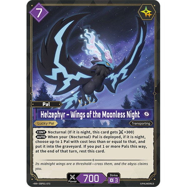 Palworld TCG EBP01-073 RR Helzephyr – Wings of the Moonless Night Dawn of Palpagos