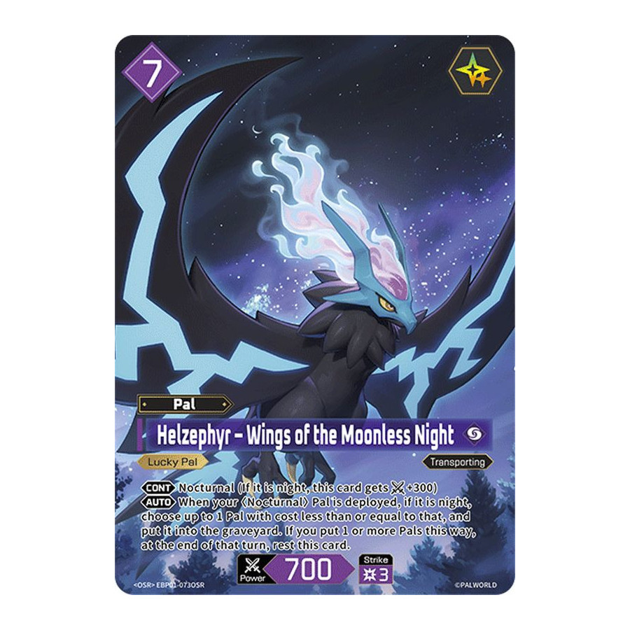 Palworld TCG EBP01-073OSR OSR Helzephyr – Wings of the Moonless Night Dawn of Palpagos
