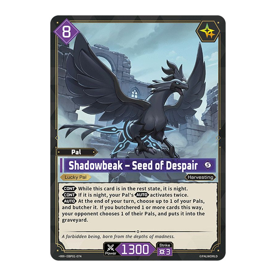 Palworld TCG EBP01-074 RR Shadowbeak – Seed of Despair Dawn of Palpagos