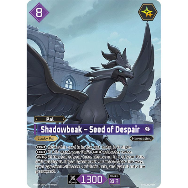 Palworld TCG EBP01-074OSR OSR Shadowbeak – Seed of Despair Dawn of Palpagos