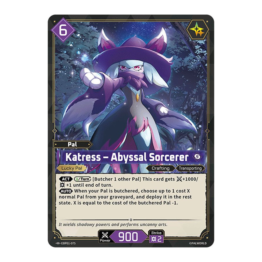 Palworld TCG EBP01-075 R Katress – Abyssal Sorcerer Dawn of Palpagos
