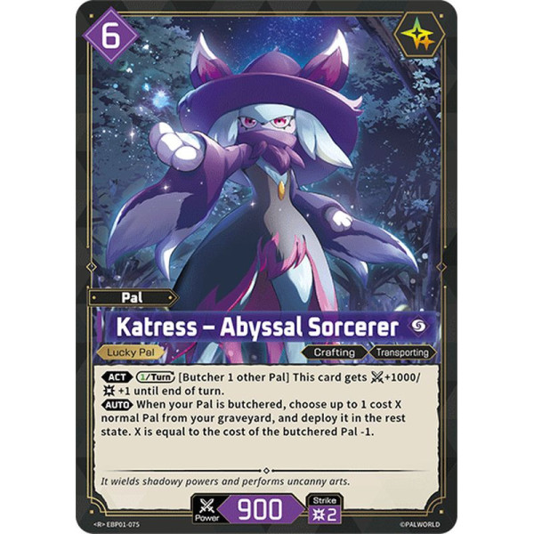 Palworld TCG EBP01-075 R Katress – Abyssal Sorcerer Dawn of Palpagos