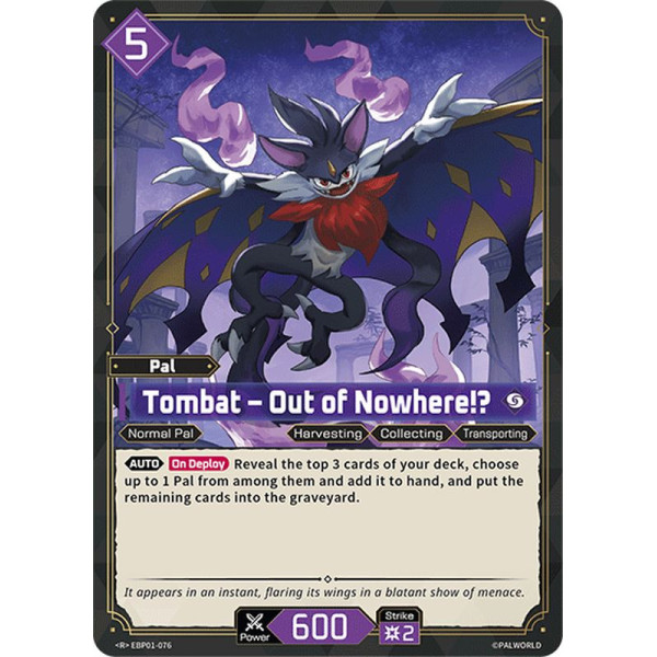 Palworld TCG EBP01-076 R Tombat – Out of Nowhere!? Dawn of Palpagos