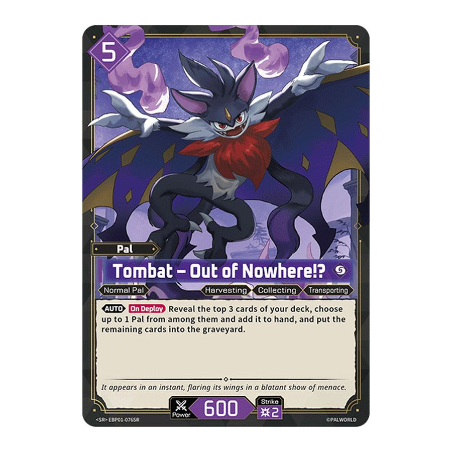 Palworld TCG EBP01-076SR SR Tombat – Out of Nowhere!? Dawn of Palpagos