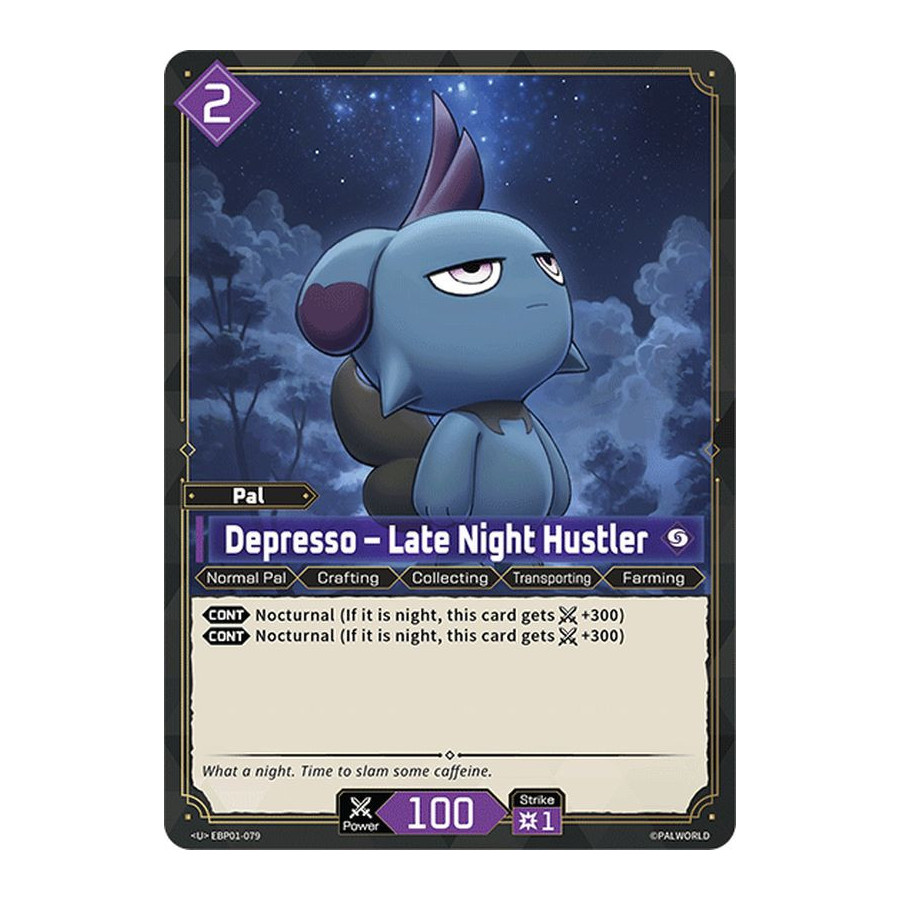 Palworld TCG EBP01-079 U Depresso – Late Night Hustler Dawn of Palpagos