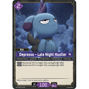 Palworld TCG EBP01-079SR SR Depresso – Late Night Hustler Dawn of Palpagos