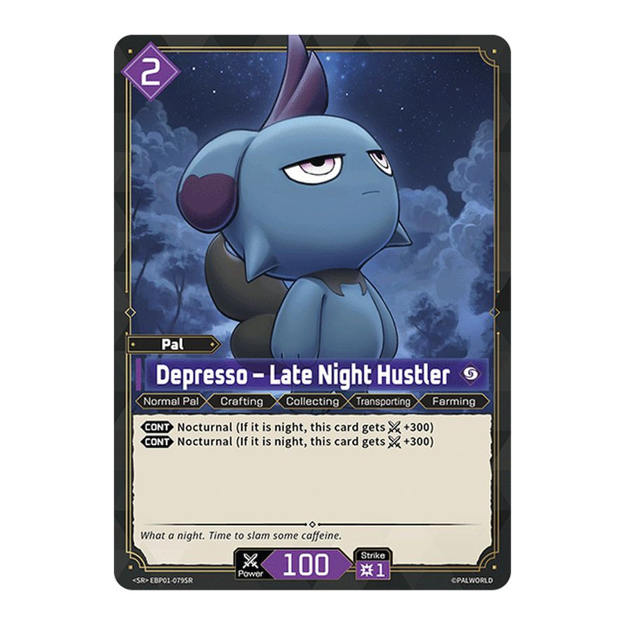 Palworld TCG EBP01-079SR SR Depresso – Late Night Hustler Dawn of Palpagos