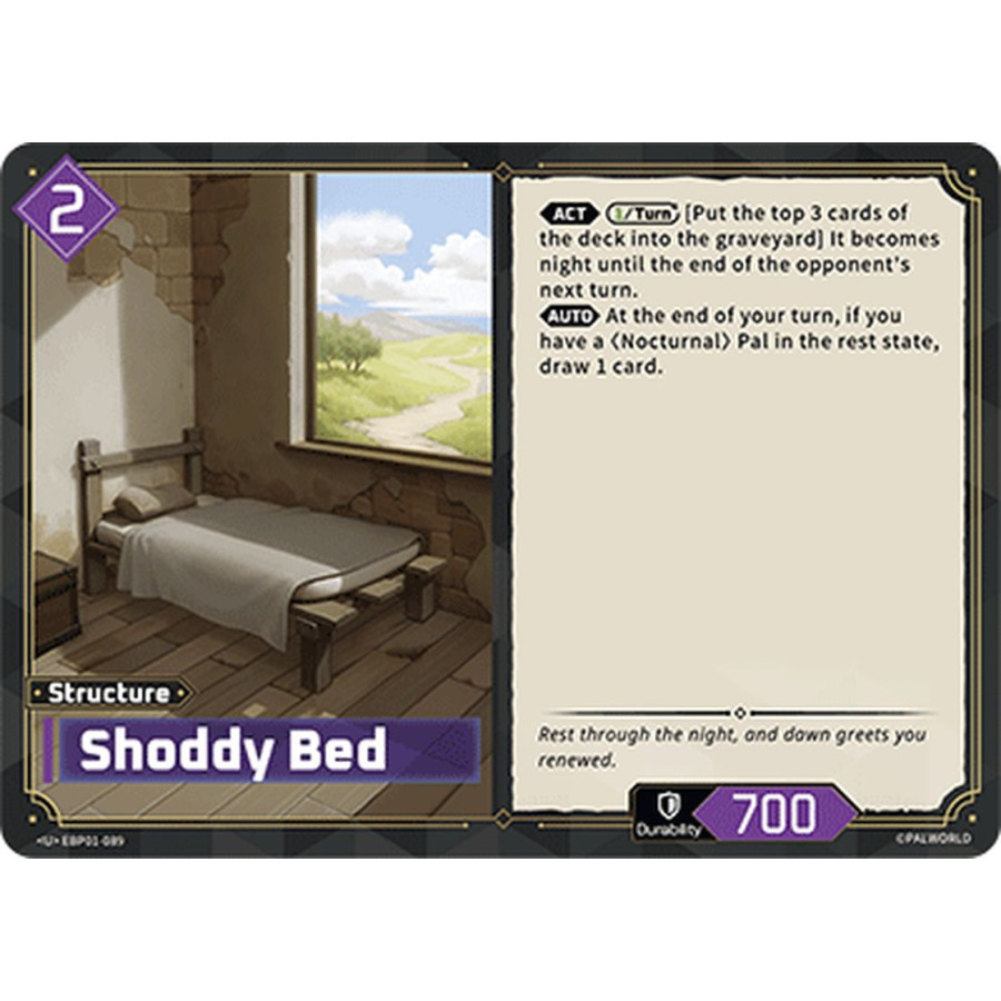 Palworld TCG EBP01-089 U Shoddy Bed Dawn of Palpagos