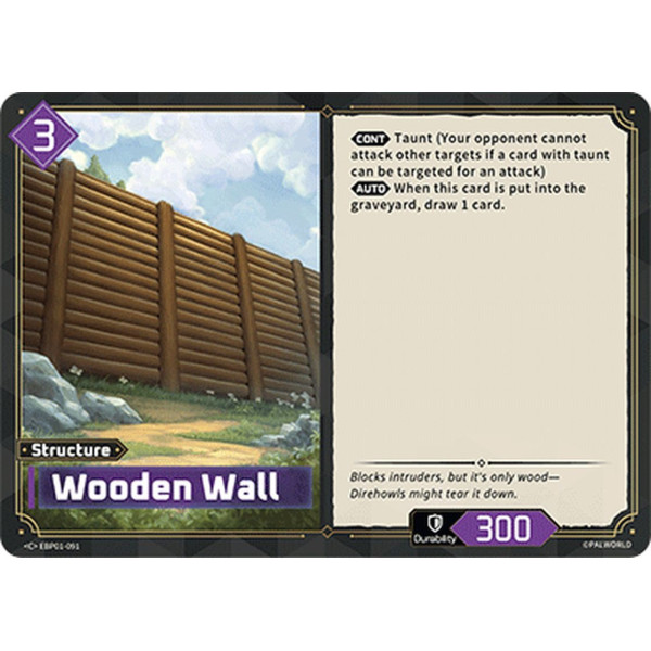 Palworld TCG EBP01-091 C Wooden Wall Dawn of Palpagos